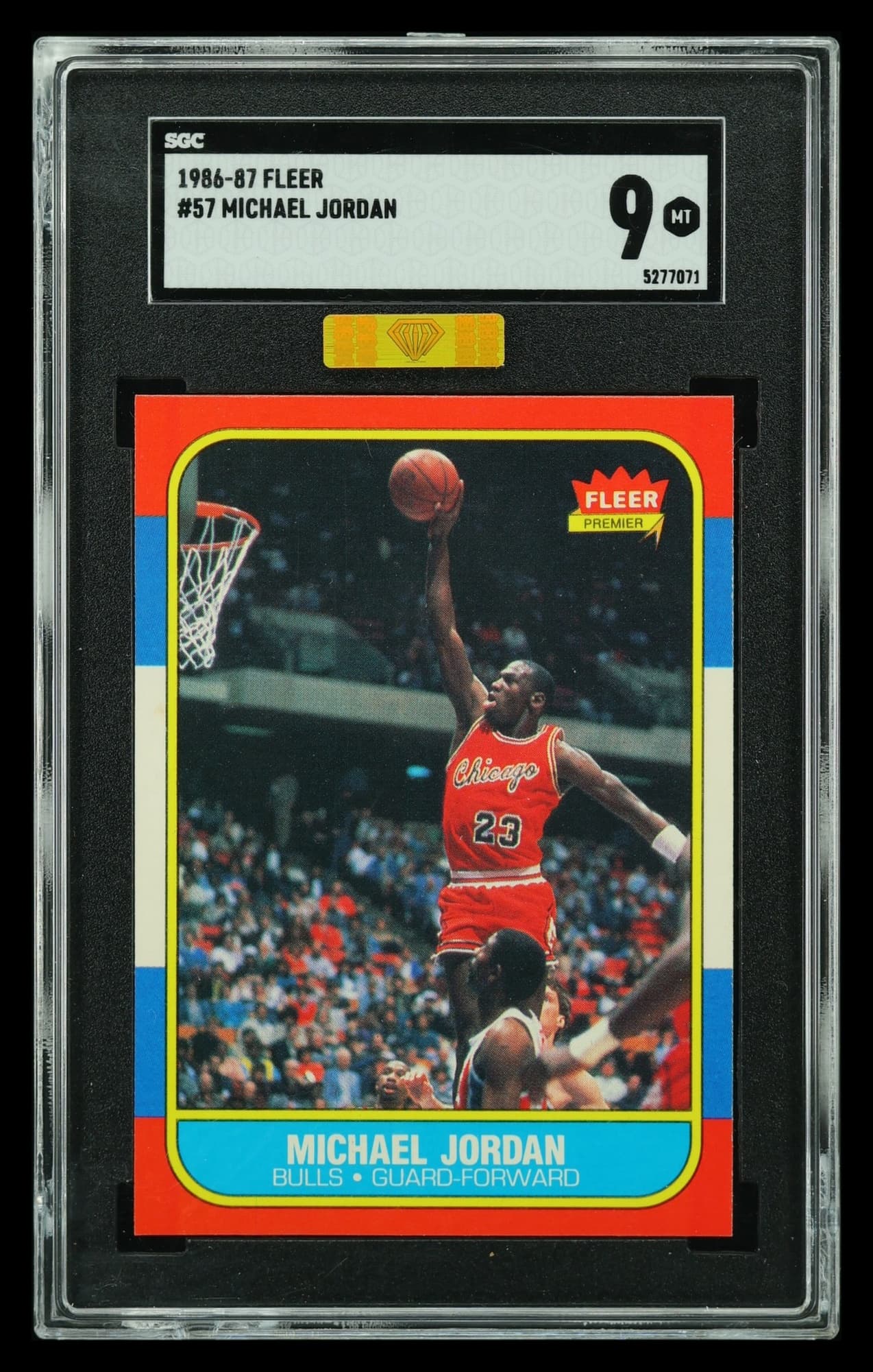 1986 Fleer #57 Michael Jordan, 3rd party graded slab (Provenance Image)